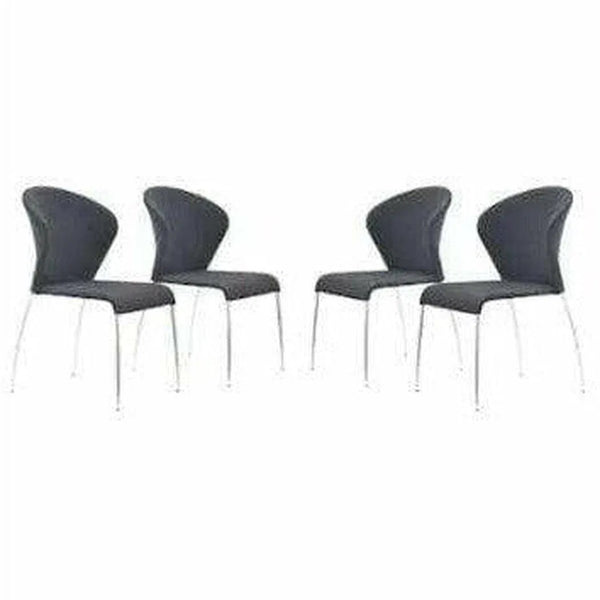 Oulu Dining Chair (Set of 4) Graphite Dining Chairs LOOMLAN By Zuo Modern
