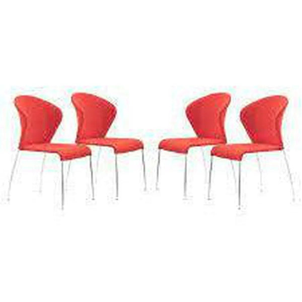 Oulu Dining Chair (Set of 4) Tangerine Dining Chairs LOOMLAN By Zuo Modern