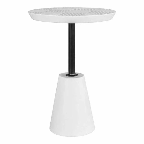 Outdoor Accent Table White - LOOMLAN - Moe's Home - Outdoor Side Tables