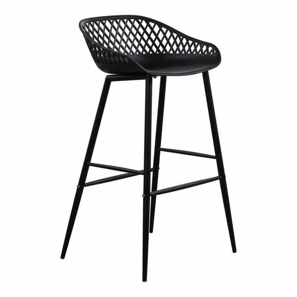 Outdoor Barstool Black Set (Bar Height)-Outdoor Bar Stools-Moe's Home-LOOMLAN