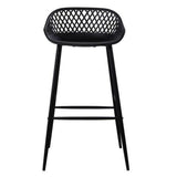 Outdoor Barstool Black (Set of 2) Black Contemporary (Bar Height) Outdoor Bar Stools LOOMLAN By Moe's Home