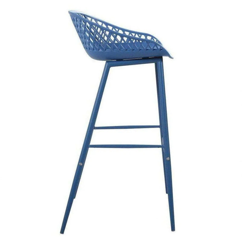 Outdoor Barstool Blue (Set of 2) Black Contemporary (Bar Height) Outdoor Bar Stools LOOMLAN By Moe's Home
