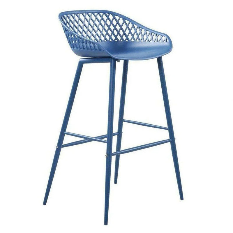 Outdoor Barstool Blue (Set of 2) Black Contemporary (Bar Height) Outdoor Bar Stools LOOMLAN By Moe's Home