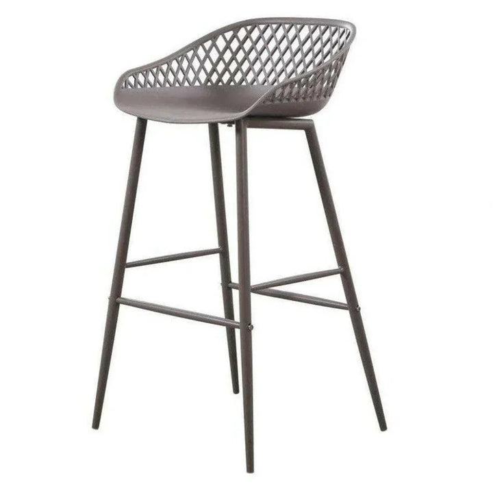Outdoor Barstool Grey Set Black (Bar Height)-Outdoor Bar Stools-Moe's Home-LOOMLAN