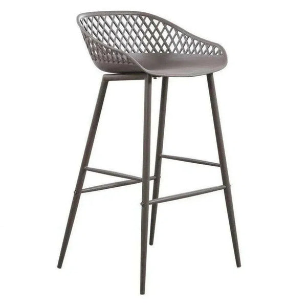 Outdoor Barstool Grey Set Black (Bar Height)-Outdoor Bar Stools-Moe's Home-LOOMLAN