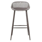 Outdoor Barstool Grey (Set of 2) Black Contemporary (Bar Height) Outdoor Bar Stools LOOMLAN By Moe's Home
