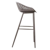 Outdoor Barstool Grey (Set of 2) Black Contemporary (Bar Height) Outdoor Bar Stools LOOMLAN By Moe's Home