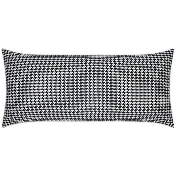 Outdoor Bedford Lumbar Pillow - Black-Outdoor Pillows-D.V. Kap-LOOMLAN