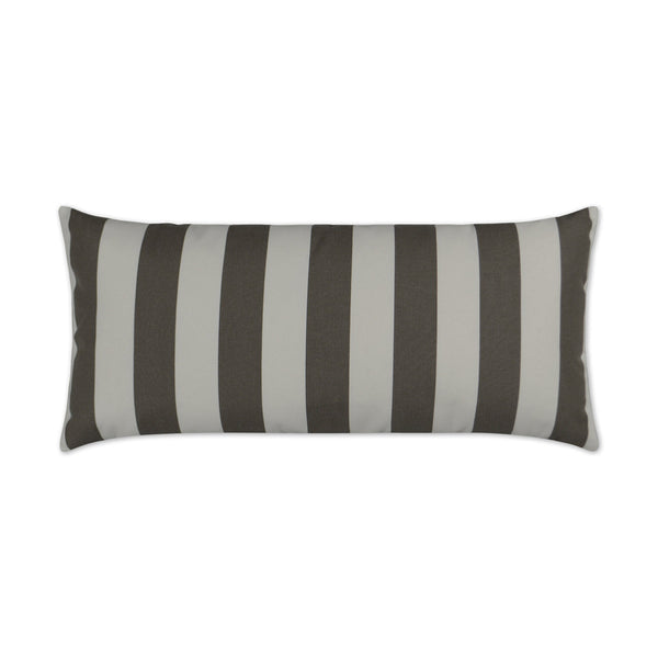 Outdoor Café Stripe Lumbar Pillow - Driftwood-Outdoor Pillows-D.V. KAP-LOOMLAN