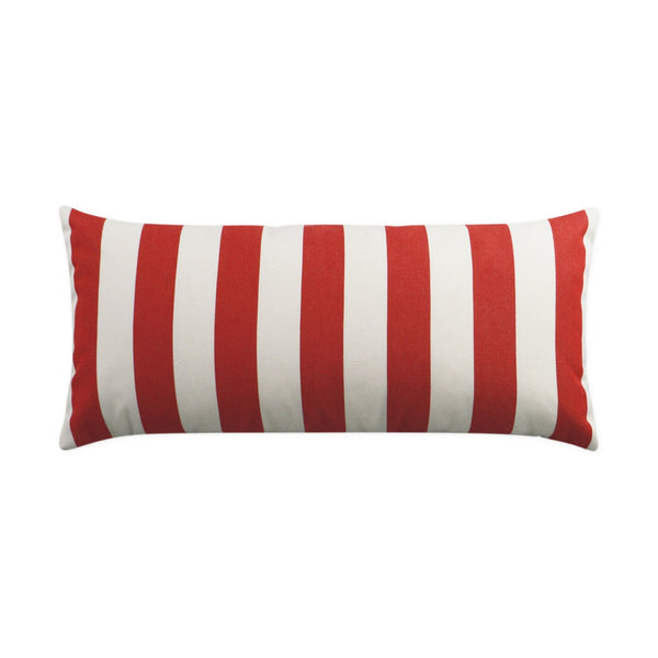 Outdoor Café Stripe Lumbar Pillow - Red-Outdoor Pillows-D.V. KAP-LOOMLAN