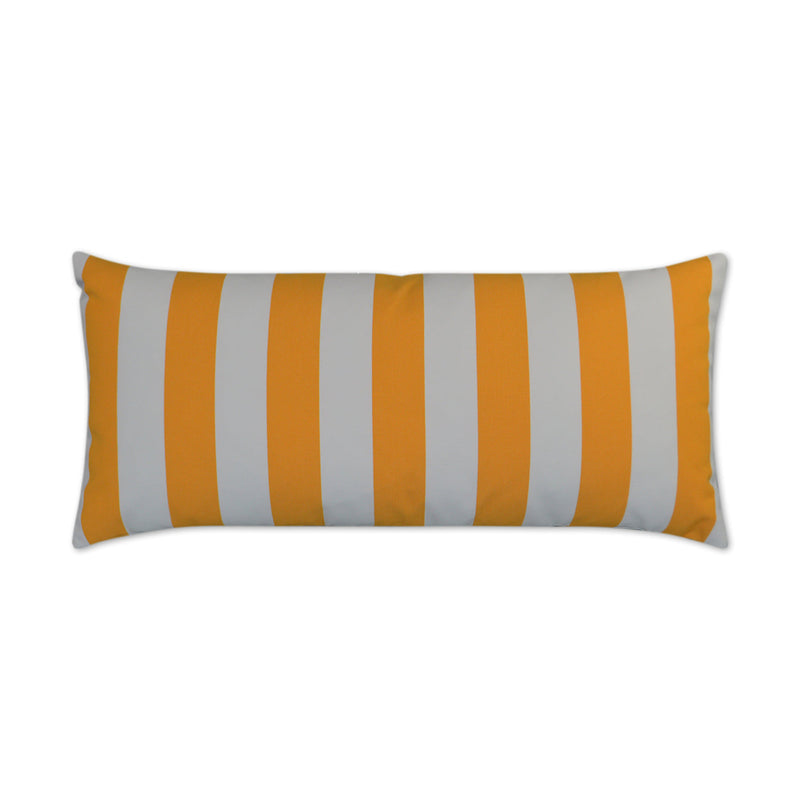 Outdoor Café Stripe Lumbar Pillow - Yellow-Outdoor Pillows-D.V. KAP-LOOMLAN