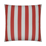 Outdoor Café Stripe Pillow - Red-Outdoor Pillows-D.V. KAP-LOOMLAN