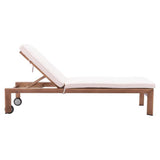 Outdoor Chaise Lounge Aluminum Frame Beige Water Resistant Olefin Outdoor Chaises LOOMLAN By Zuo Modern