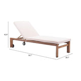 Outdoor Chaise Lounge Aluminum Frame Beige Water Resistant Olefin Outdoor Chaises LOOMLAN By Zuo Modern