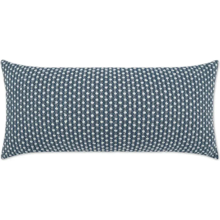 Outdoor Dot Dash Lumbar Pillow - Blue-Outdoor Pillows-D.V. Kap-LOOMLAN