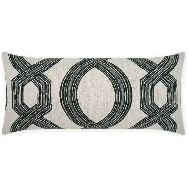 Outdoor Evadne Lumbar Pillow - Black-Outdoor Pillows-D.V. Kap-LOOMLAN