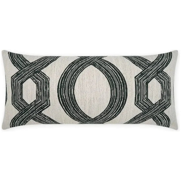 Outdoor Evadne Lumbar Pillow - Black-Outdoor Pillows-D.V. Kap-LOOMLAN