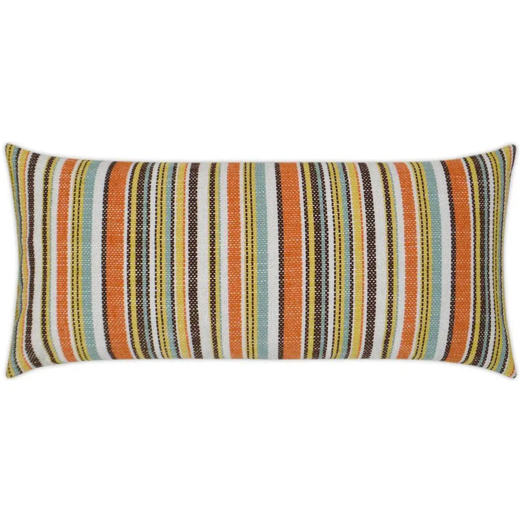 Outdoor Fancy Stripe Lumbar Pillow - Multi