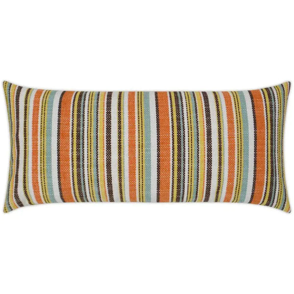 Outdoor Fancy Stripe Lumbar Pillow - Multi-Outdoor Pillows-D.V. Kap-LOOMLAN