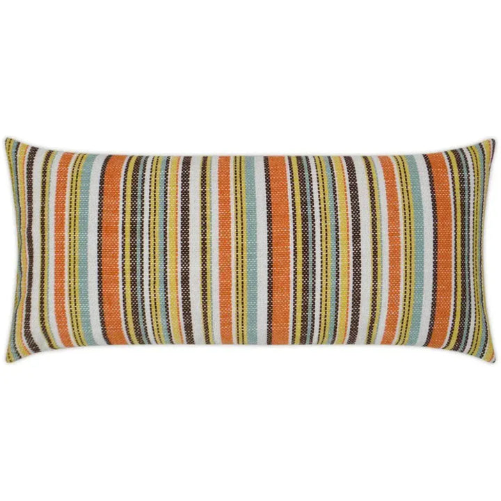 Outdoor Fancy Stripe Lumbar Pillow - Multi-Outdoor Pillows-D.V. Kap-LOOMLAN