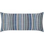 Outdoor Fancy Stripe Lumbar Pillow - Navy