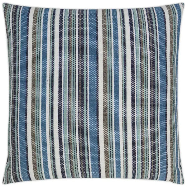 Outdoor Fancy Stripe Pillow - Navy-Outdoor Pillows-D.V. Kap-LOOMLAN