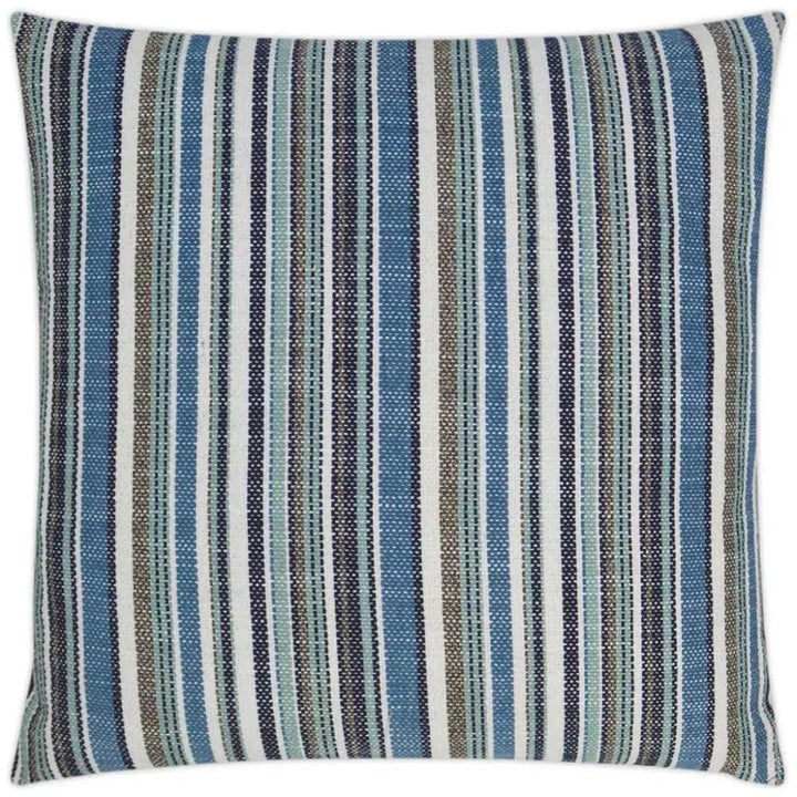 Outdoor Fancy Stripe Pillow - Navy-Outdoor Pillows-D.V. Kap-LOOMLAN