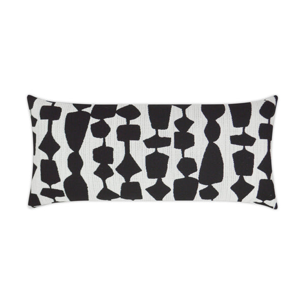 Outdoor Freya Lumbar Pillow - Black-Outdoor Pillows-D.V. KAP-LOOMLAN