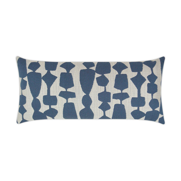 Outdoor Freya Lumbar Pillow - Denim-Outdoor Pillows-D.V. KAP-LOOMLAN