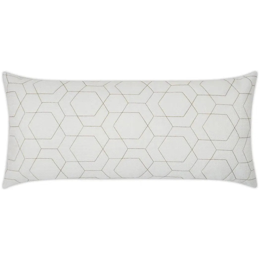 Outdoor Hex Quilt Lumbar Pillow - White