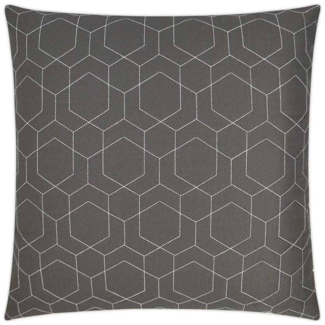 Outdoor Hex Quilt Pillow - Grey