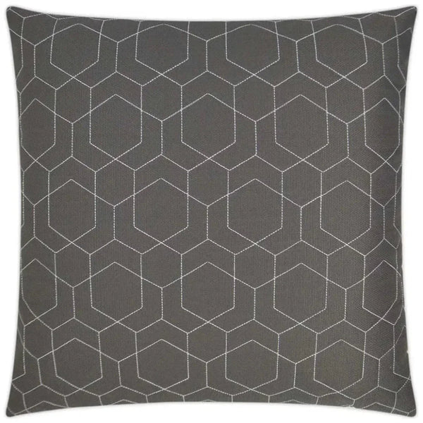 Outdoor Hex Quilt Pillow - Grey-Outdoor Pillows-D.V. Kap-LOOMLAN