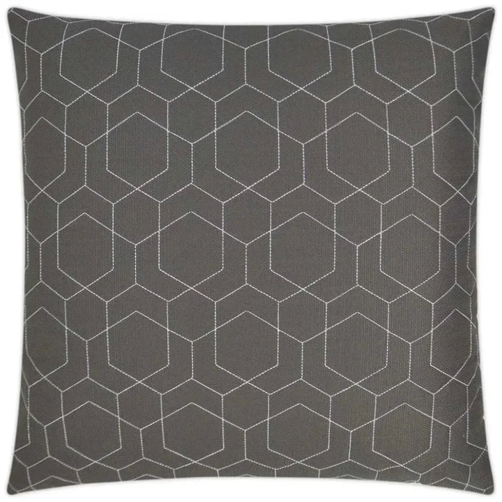 Outdoor Hex Quilt Pillow - Grey-Outdoor Pillows-D.V. Kap-LOOMLAN