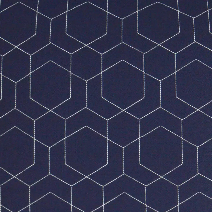 Outdoor Hex Quilt Pillow - Navy-Outdoor Pillows-D.V. Kap-LOOMLAN