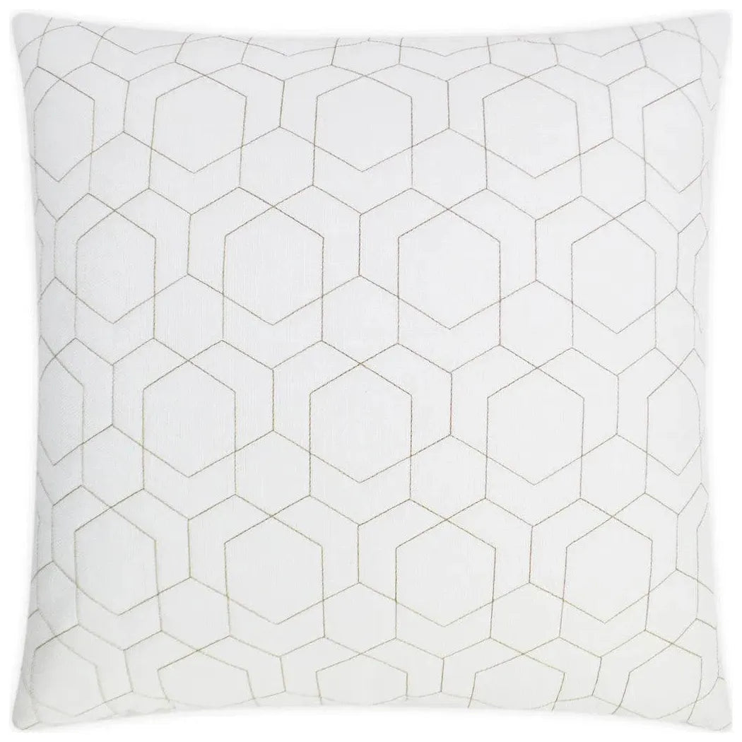 Outdoor Hex Quilt Pillow - White