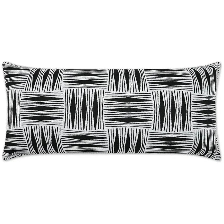 Outdoor Kizomba Lumbar Pillow - Ebony-Outdoor Pillows-D.V. Kap-LOOMLAN