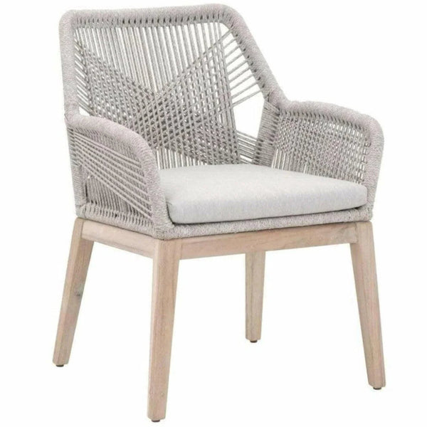 Outdoor Loom Rope Dining Arm Chair 2PC Rope-Outdoor Dining Chairs-Essentials For Living-LOOMLAN