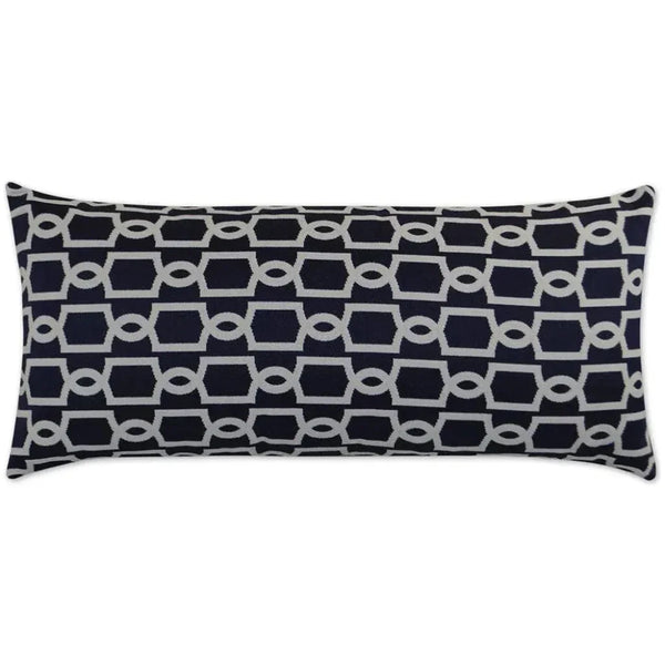 Outdoor Ocean Gate Lumbar Pillow - Navy-Outdoor Pillows-D.V. Kap-LOOMLAN