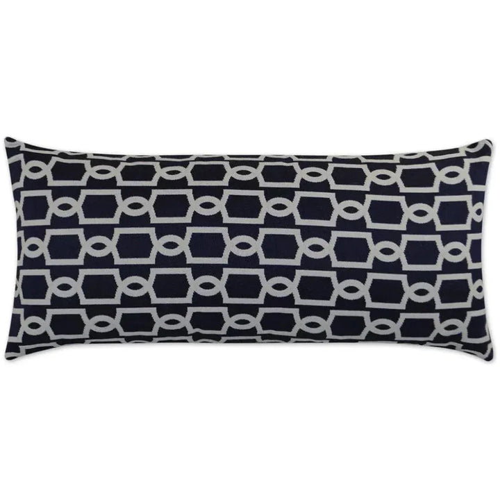 Outdoor Ocean Gate Lumbar Pillow - Navy-Outdoor Pillows-D.V. Kap-LOOMLAN