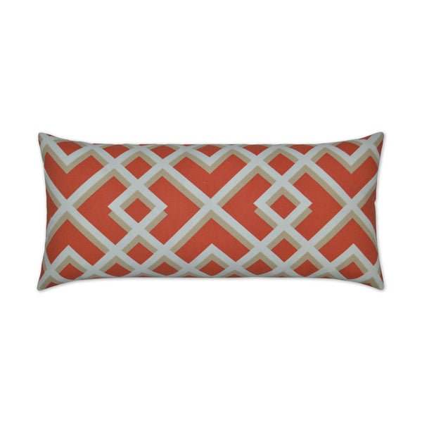 Outdoor Pergola Lumbar Pillow - Coral-Outdoor Pillows-D.V. KAP-LOOMLAN