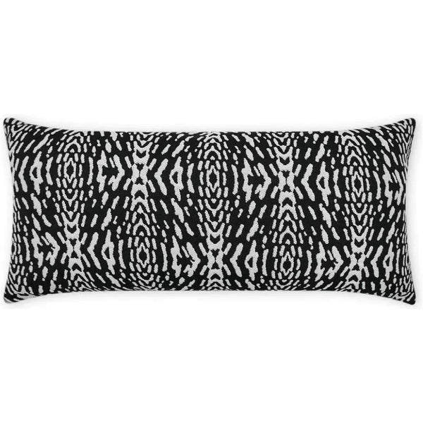 Outdoor Riff Lumbar Pillow - Ebony-Outdoor Pillows-D.V. Kap-LOOMLAN