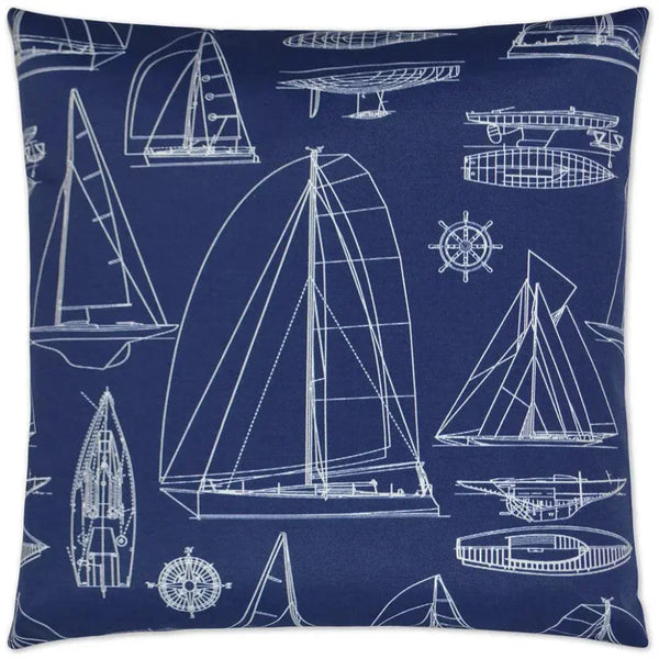 Outdoor Sailing Pillow - Navy-Outdoor Pillows-D.V. Kap-LOOMLAN