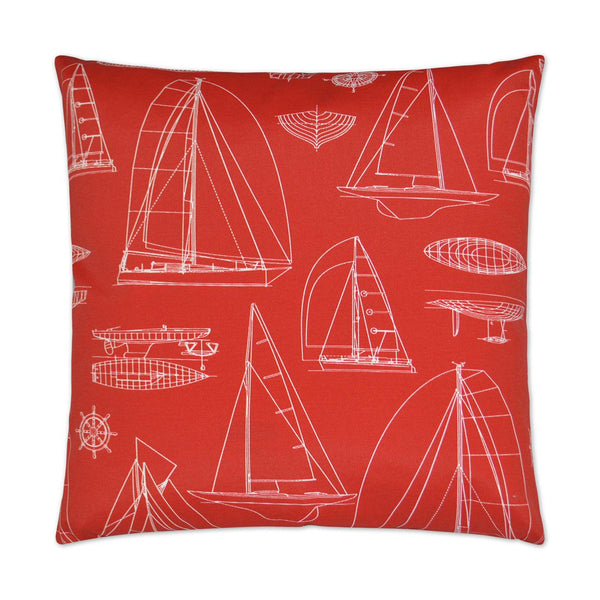 Outdoor Sailing Pillow - Red-Outdoor Pillows-D.V. KAP-LOOMLAN