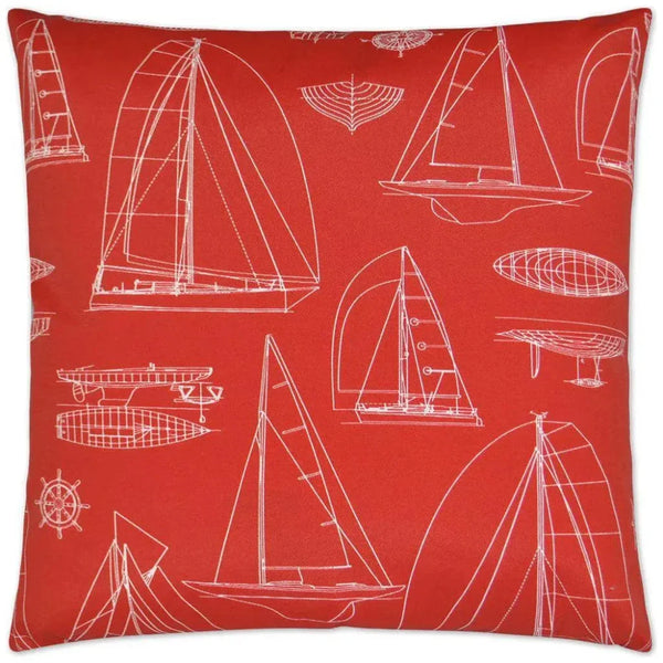 Outdoor Sailing Pillow - Red-Outdoor Pillows-D.V. Kap-LOOMLAN