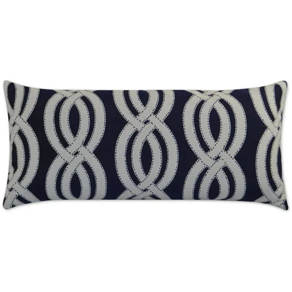 Outdoor Sea Shore Lumbar Pillow - Navy-Outdoor Pillows-D.V. Kap-LOOMLAN
