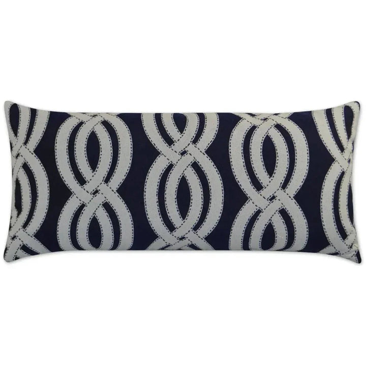 Outdoor Sea Shore Lumbar Pillow - Navy-Outdoor Pillows-D.V. Kap-LOOMLAN