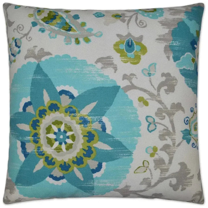 Outdoor Silsila Pillow - Turquoise-Outdoor Pillows-D.V. Kap-LOOMLAN