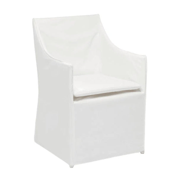 Outdoor Slipcover White Dining Armchair Performance Fabric Outdoor Dining Chairs LOOMLAN By Artesia