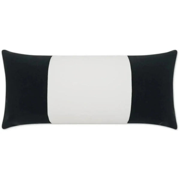 Outdoor Sundance Band Lumbar Pillow - Charcoal-Outdoor Pillows-D.V. Kap-LOOMLAN