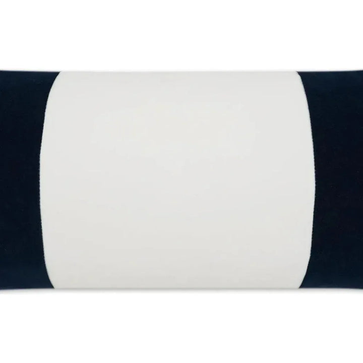 Outdoor Sundance Band Lumbar Pillow - Navy-Outdoor Pillows-D.V. Kap-LOOMLAN